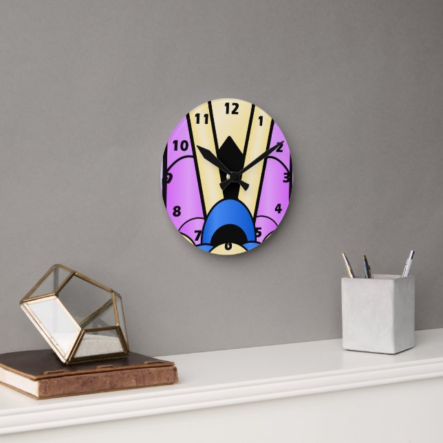 Art Deco Design Round Clock (Office)
