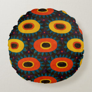 Art Deco Design Round Pillow