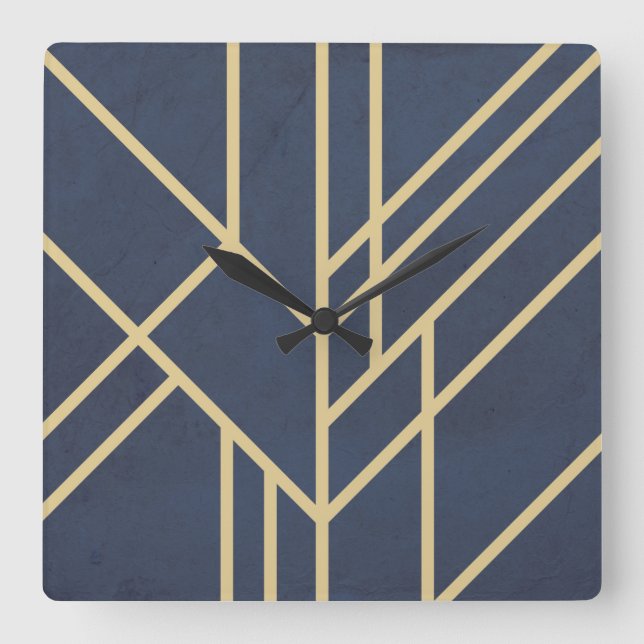 Art Deco design Square Wall Clock (Front)