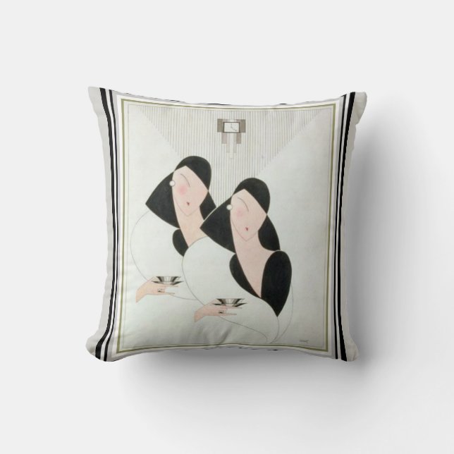 Art Deco Design Throw Pillow (Front)