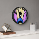 Art Deco Design Wall Clock<br><div class="desc">Wall clock art deco design that you can customise with any text of your choice. Should you require any help with customising then contact us through the link on this page. Art deco wall clock.</div>