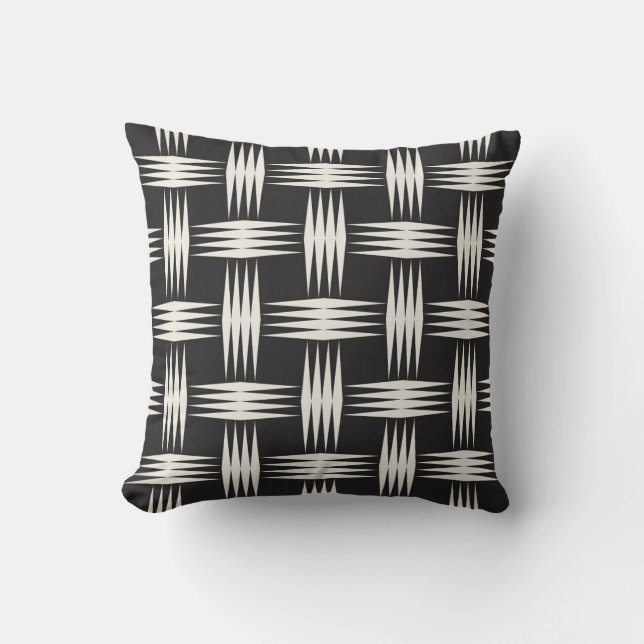 Art Deco Diamond Arrow Pattern Throw Pillow (Front)
