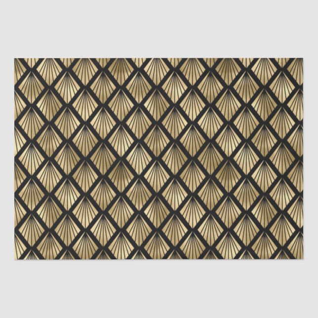 Art Deco Diamond Fan Pattern Design Tissue Paper (Front)