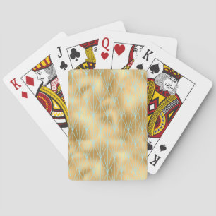 Art Deco Diamond Pattern 2, Gold & Teal Playing Cards