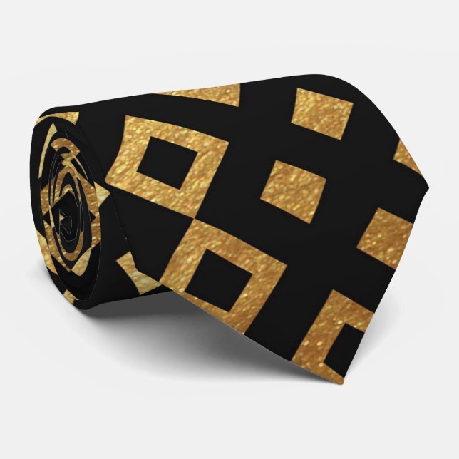 Art deco diamond pattern mens tie (Rolled)