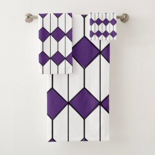 Art Deco Diamonds and Hexagons Bath Towel Set