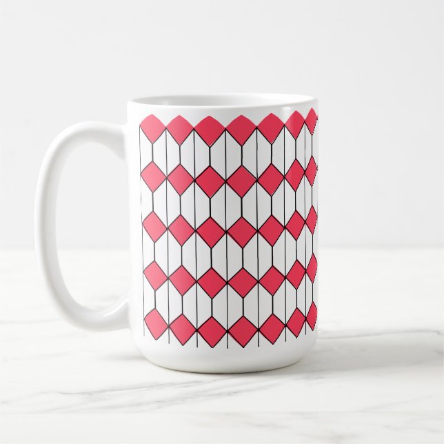 Art Deco Diamonds and Hexagons  Coffee Mug (Left)