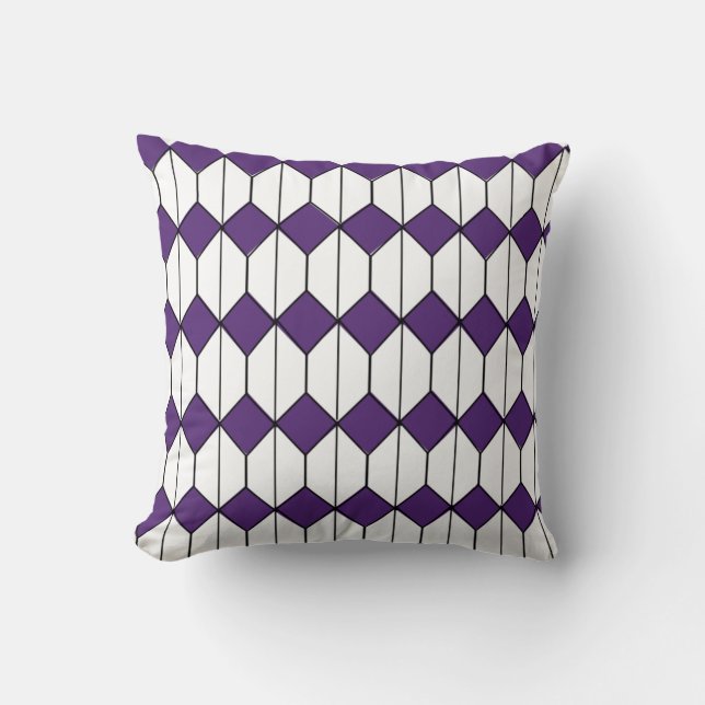 Art Deco Diamonds and Hexagons  Throw Pillow (Front)