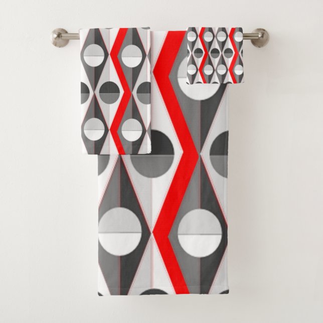 Art Deco Diamonds and Triangles Towel (Insitu)