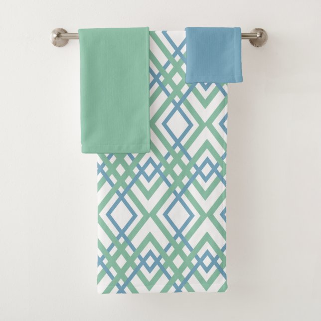 Art Deco Diamonds Bath Towel Set (Insitu)
