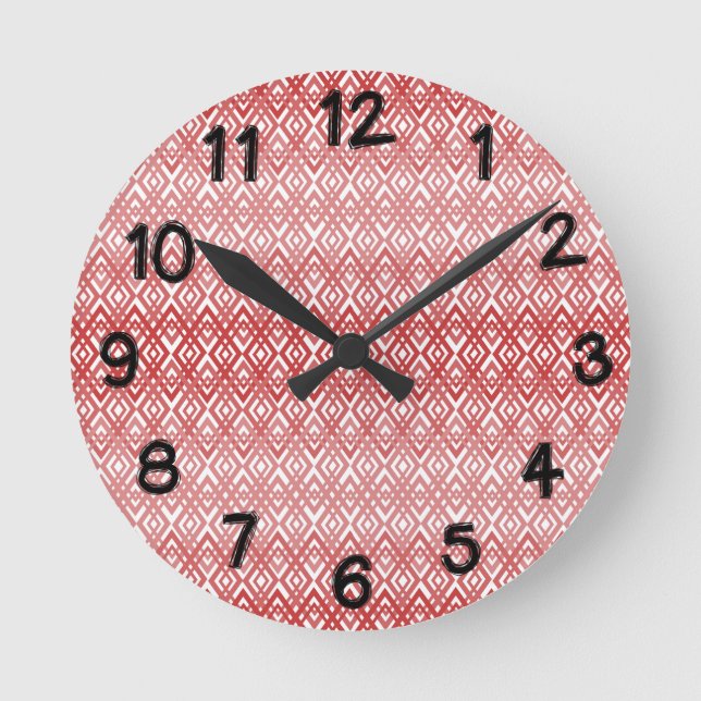 Art Deco Diamonds Round Clock (Front)