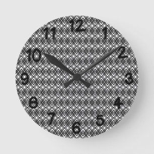 Art Deco Diamonds Round Clock