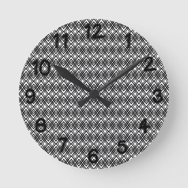 Art Deco Diamonds Round Clock (Front)