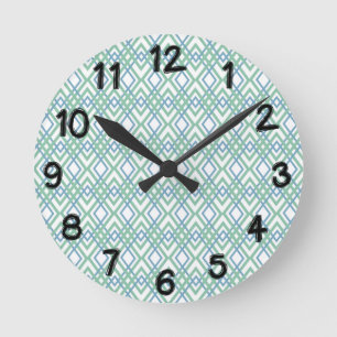 Art Deco Diamonds Round Clock