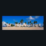 Art Deco District Of South Beach Miami Poster<br><div class="desc">This is the art deco district of South Beach Miami. The buildings are painted in pastel colours surrounded by tropical palm trees.</div>