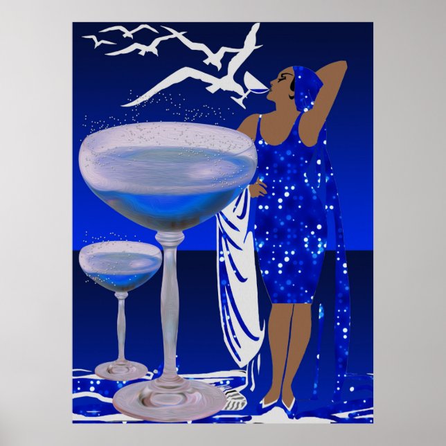 ART DÉCO Diva LADY Champagne Bleu (Devant)