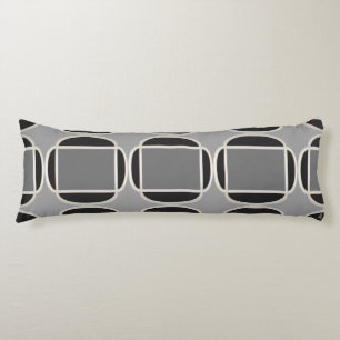 Art Deco Does Morocco in Black and Gray Body Pillow