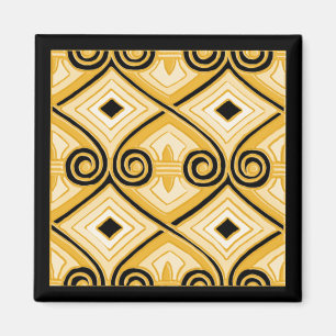 Art Deco Does Persia (Yellow and Black) Magnet