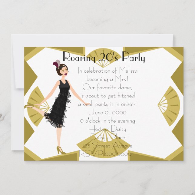 Art  Deco Doll Invitation (Front)