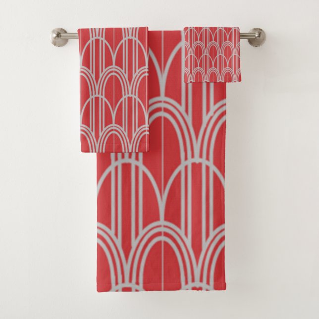Art Deco Domes Bath Towel Set (Insitu)