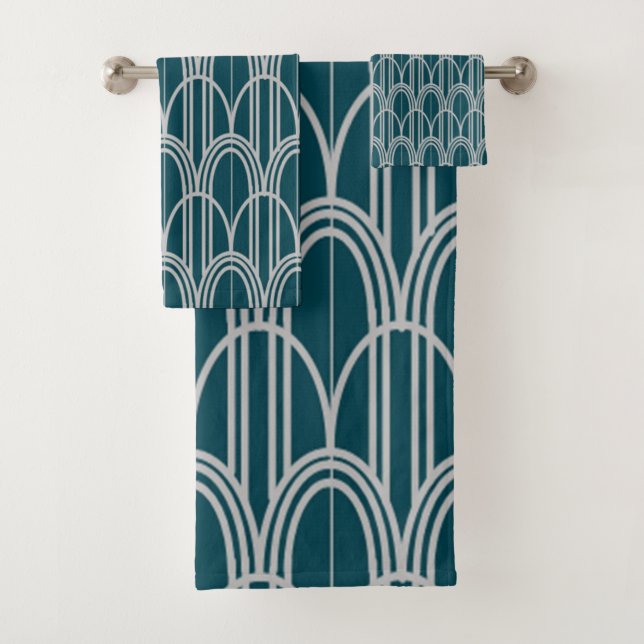 Art Deco Domes Bath Towel Set (Insitu)