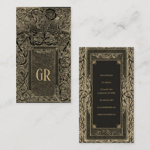 Art Déco d'or avec votre Carte de visite Monogram