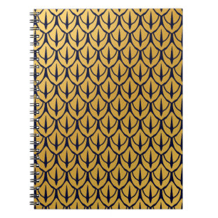 Art Deco Dragon Scales - Blue and Gold Scales Notebook