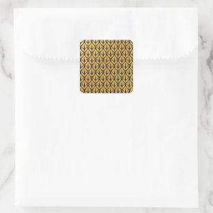 Art Deco Dragon Scales - Blue and Gold Scales Square Sticker