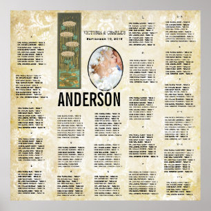 ART DECO Dragonfly Photo Wedding Seating Chart