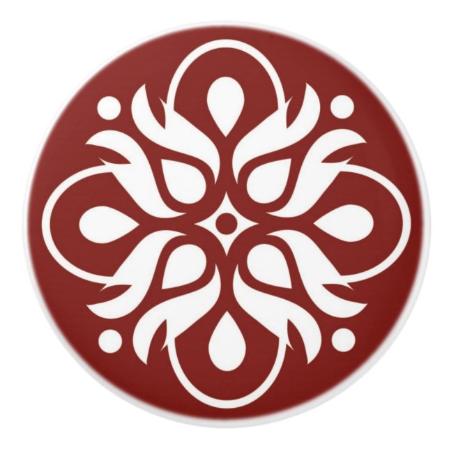 Art Deco Drawer Pull - Burgundy (Front)