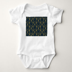 Art Deco Elegance: Fan Motifs Baby Bodysuit