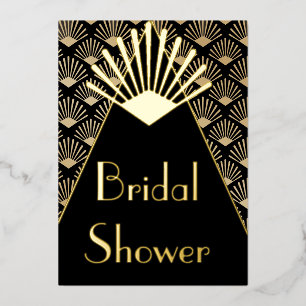 Art Deco Elegant Black Gold Bridal Shower 