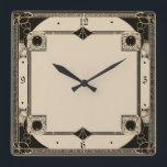 Art Deco Elegant Black Square Wall Clock<br><div class="desc">Great clock design. You will love it like others. Be free to use this design fro other product you like or to customize and add your text. Follow me for more. Thank you. Have a nice day.</div>