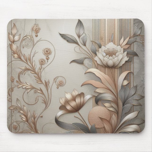 Art Deco: Elegant Botanicals and Geometric Luxury Mouse Pad (Front)