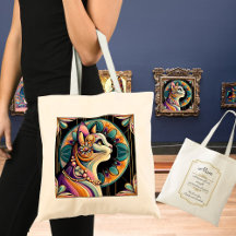 Art Deco Elegant Cat Mom Personalized 