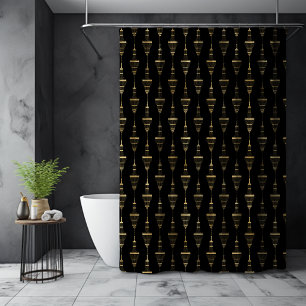 Art Deco Elegant Gold Chandelier Pattern Black