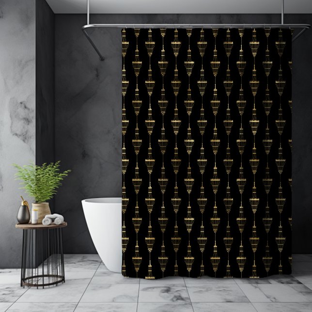 Art Deco Elegant Gold Chandelier Pattern Black (Creator Uploaded)