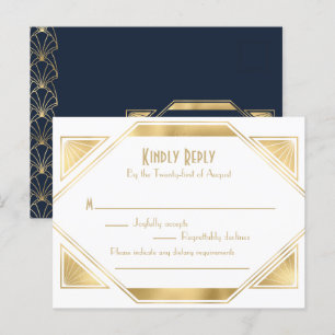 Art Déco élégant Grand Gatsby RSVP Invitation Post