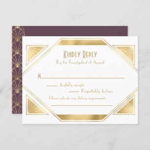 Art Deco elegant Great Gatsby RSVP Invitation Post