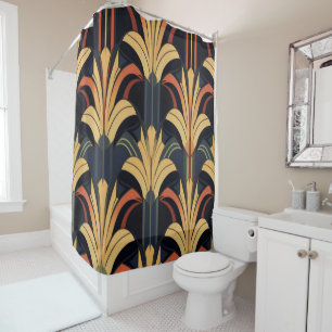 Art Deco Elegant Red Gold Black