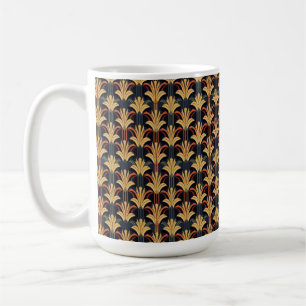 Art Deco Elegant Red Gold Black Coffee Mug