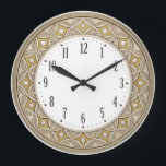 Art Deco Elegant Round Large Clock<br><div class="desc">Great clock design. You will love it like others. Be free to use this design for other product you like or to customize and add your text. Follow me for more. Thank you. Have a nice day.</div>