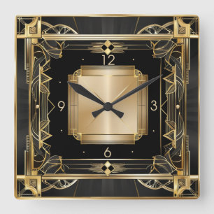 Art Deco Elegant Square Wall Clock