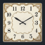Art Deco Elegant Square Wall Clock<br><div class="desc">Great clock design. You will love it like others. Be free to use this design for other product you like or to customize and add yoru text. Follow me for more. Thank you. Have a nice day.</div>