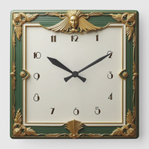 Art Deco Elegant Square Wall Clock