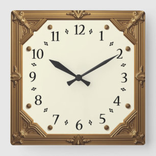 Art Deco Elegant Square Wall Clock