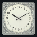 Art Deco Elegant Square Wall Clock<br><div class="desc">Great clock design. You will love it like others. Be free to use this design for other product you like or to customize and add your text. Follow me for more. Thank you. Have a nice day.</div>
