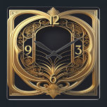 Art Deco Elegant Square Wall Clock<br><div class="desc">Great clock design. You will love it like others. Be free to use this design for other product you like or to customize and add your text. Follow me for more. Thank you. Have a nice day.</div>