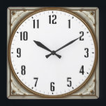 Art Deco Elegant Square Wall Clock<br><div class="desc">Great clock design. You will love it like others. Be free to use this design for other product you like or to customize and add your text. Follow me for more. Thank you. Have a nice day.</div>