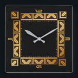Art Deco elegant style Square Wall Clock<br><div class="desc">Great clock design. You will love it like others. Be free to use this design for other product you like or to customize and add your text. Follow me for more. Thank you. Have a nice day.</div>